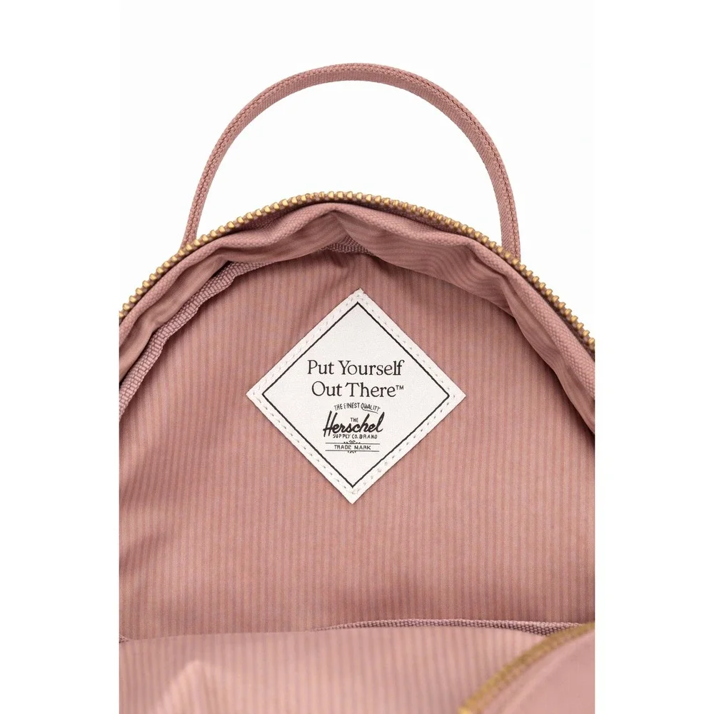 Herschel Nova Mini Backpack Ash Rose Pink 9L Gold Zip Striped Lining Women's Bag